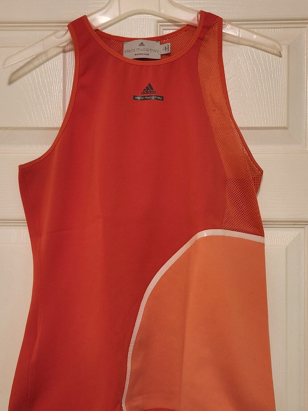 Adidas by Stella McCartney Orange Mesh-Trim Athletic Tank